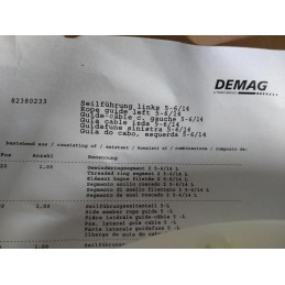 Demag rope guide left 5-6 /14 DH 500/600 (black) 82380233